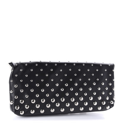 Alexander McQueen Calfskin Studded Padlock Skull Clutch Black 3 of 13
