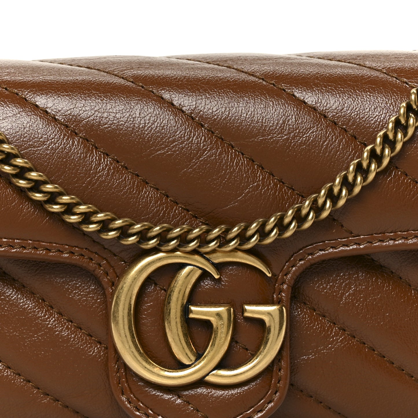 Azalea Calfskin Matelasse Diagonal Super Mini GG Marmont Shoulder Bag Cuir