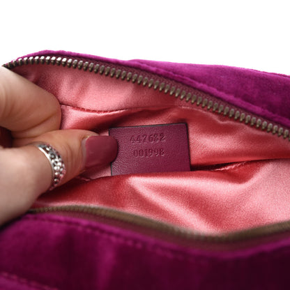 Gucci Velvet Matelasse Small GG Marmont Chain Shoulder Bag Fuchsia Violet Cyclamen 7 of 8