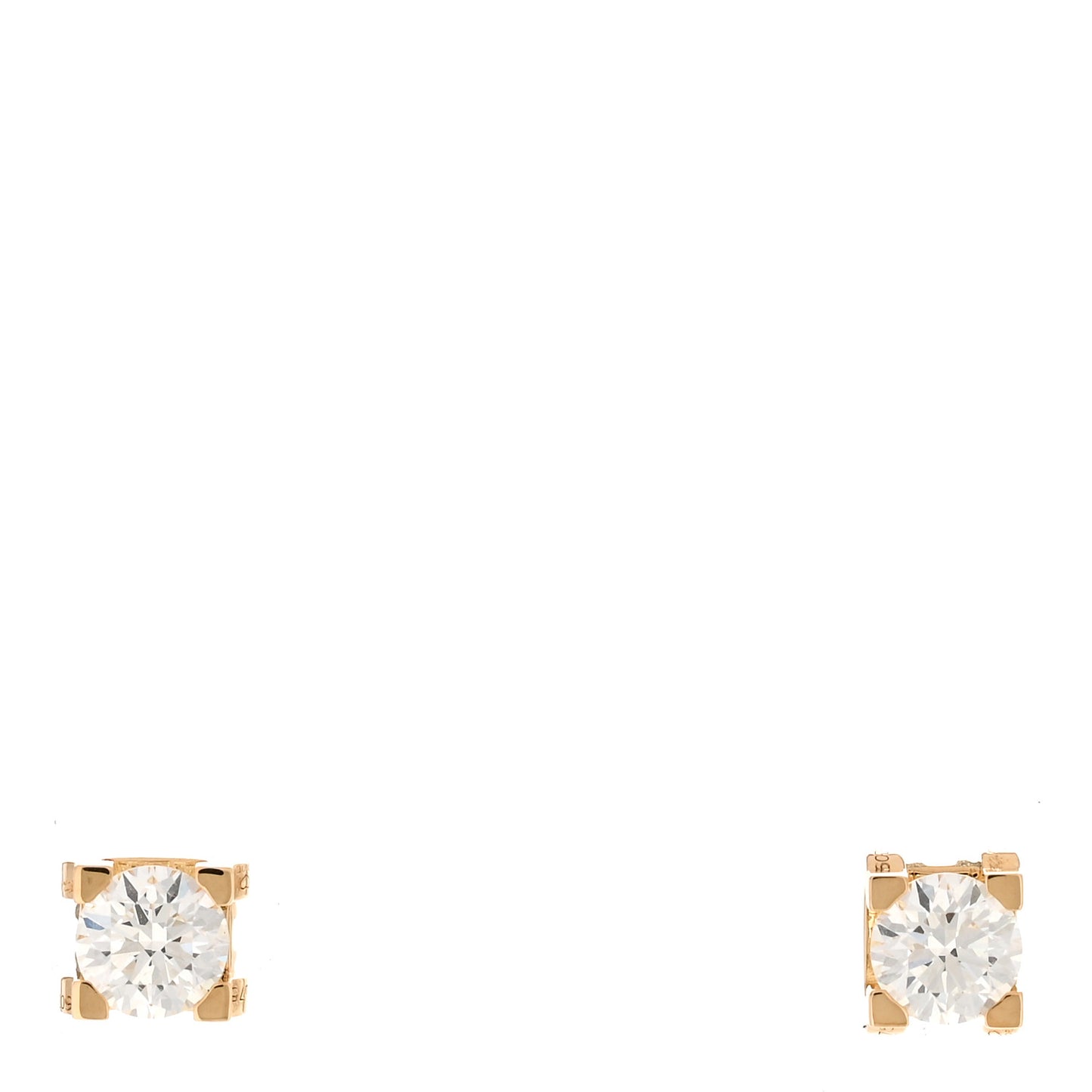 18K Pink Gold Diamond .46ctw C De Cartier Earrings