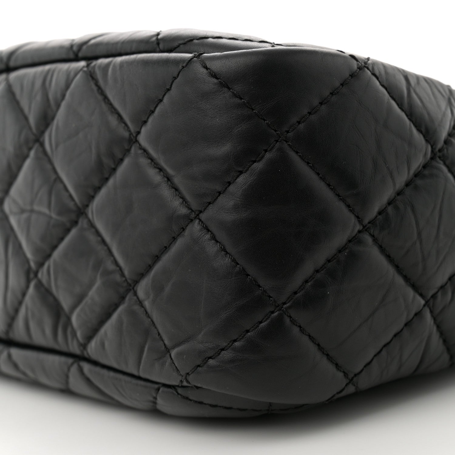 Chanel Aged Calfskin Quilted Large Reissue Camera Case Black 10 of 10