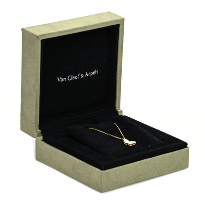 Van Cleef & Arpels 18K Yellow Gold Mother of Pearl Sweet Alhambra Butterfly Pendant Necklace 6 of 6