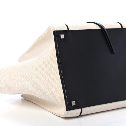Celine Cotton Canvas Medium Phantom Luggage White Black 9 of 11