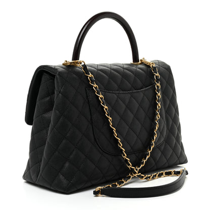 Chanel Caviar Lizard Quilted Medium Coco Handle Flap Black 3 of 19