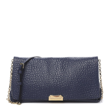 Burberry Signature Grain Medium Mildenhall Crossbody Bag Blue Carbon 1 of 11