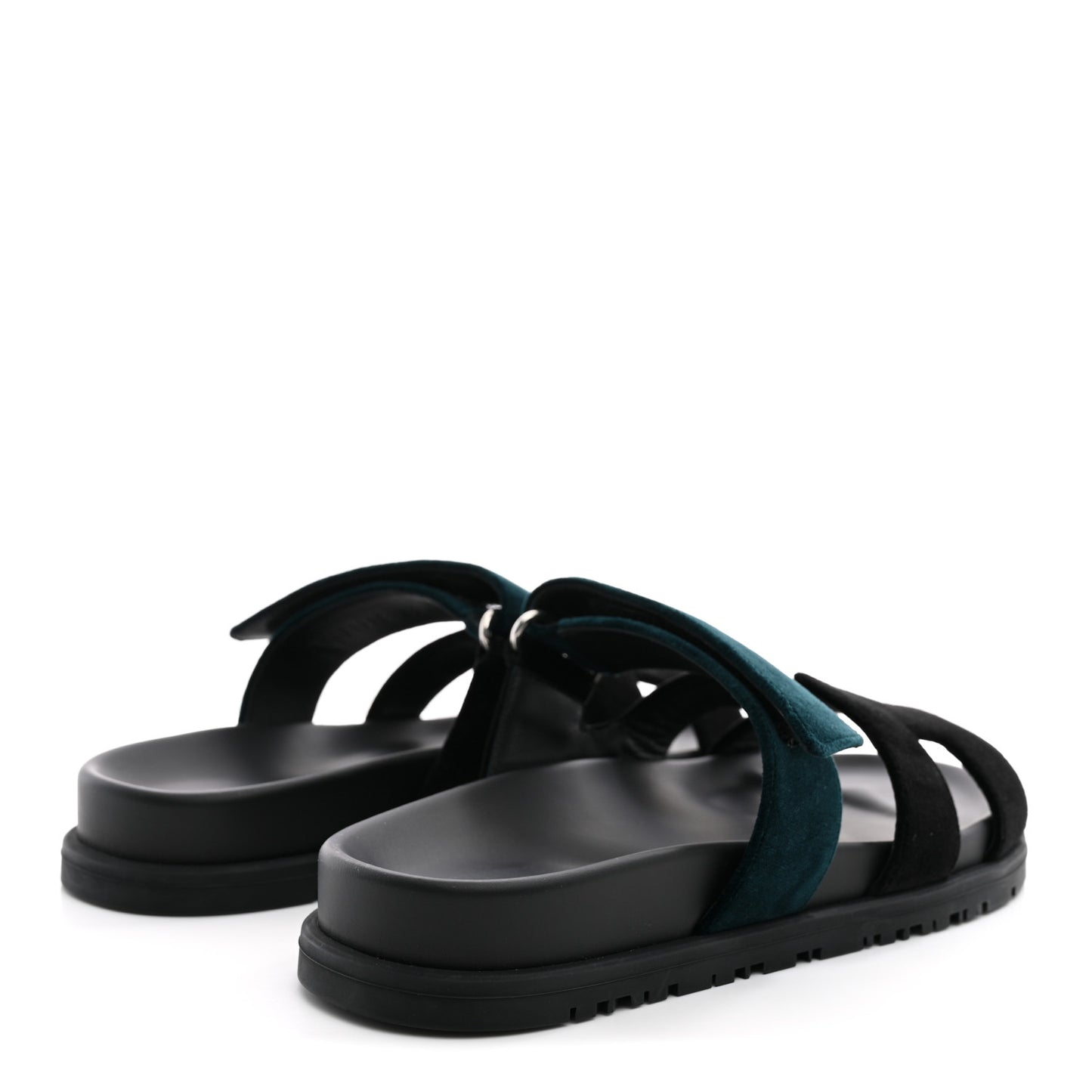 Velvet Womens Chypre Sandals 36 Black Vert Mousse