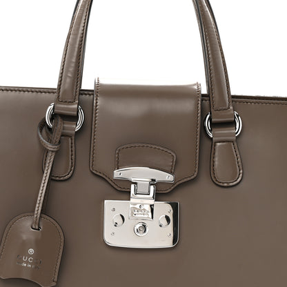 Gucci Regent Calfskin Large Lady Lock Flap Top Handle Bag Grey 8 of 13