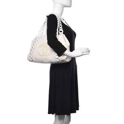 Chanel Calfskin Modern Chain Rhodoid East West Tote White 2 of 13