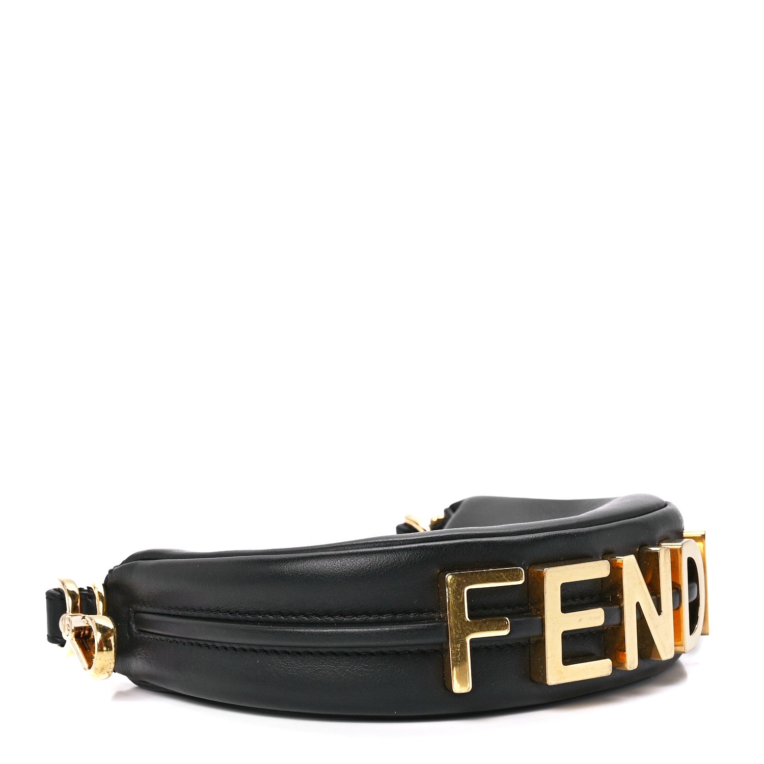 Fendi Vitello Grace Matte Nano Fendigraphy Hobo Charm Black 4 of 12