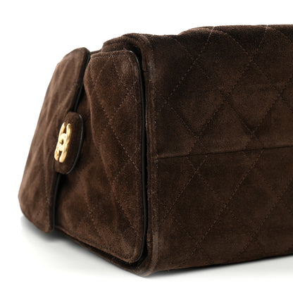 Chanel Suede Quilted Small Chanel 25 Handbag Dark Brown 8 of 9