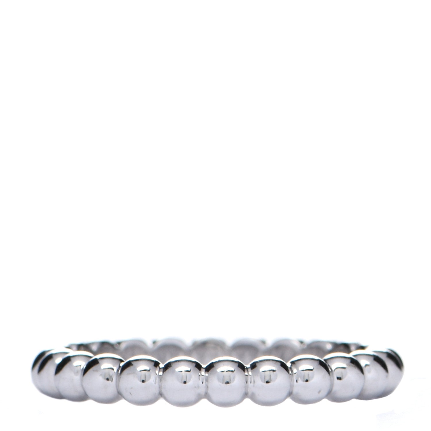 Van Cleef & Arpels 18K White Gold Medium Perlee Ring 53 6.5 3 of 4