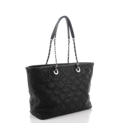 Chanel Grained Calfskin Quilted Small Daily Shopping Tote Black 3 of 8