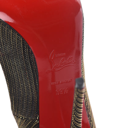 Christian Louboutin Glitter Chain So Kate 120 Pumps 39.5 Black Gold 6 of 7