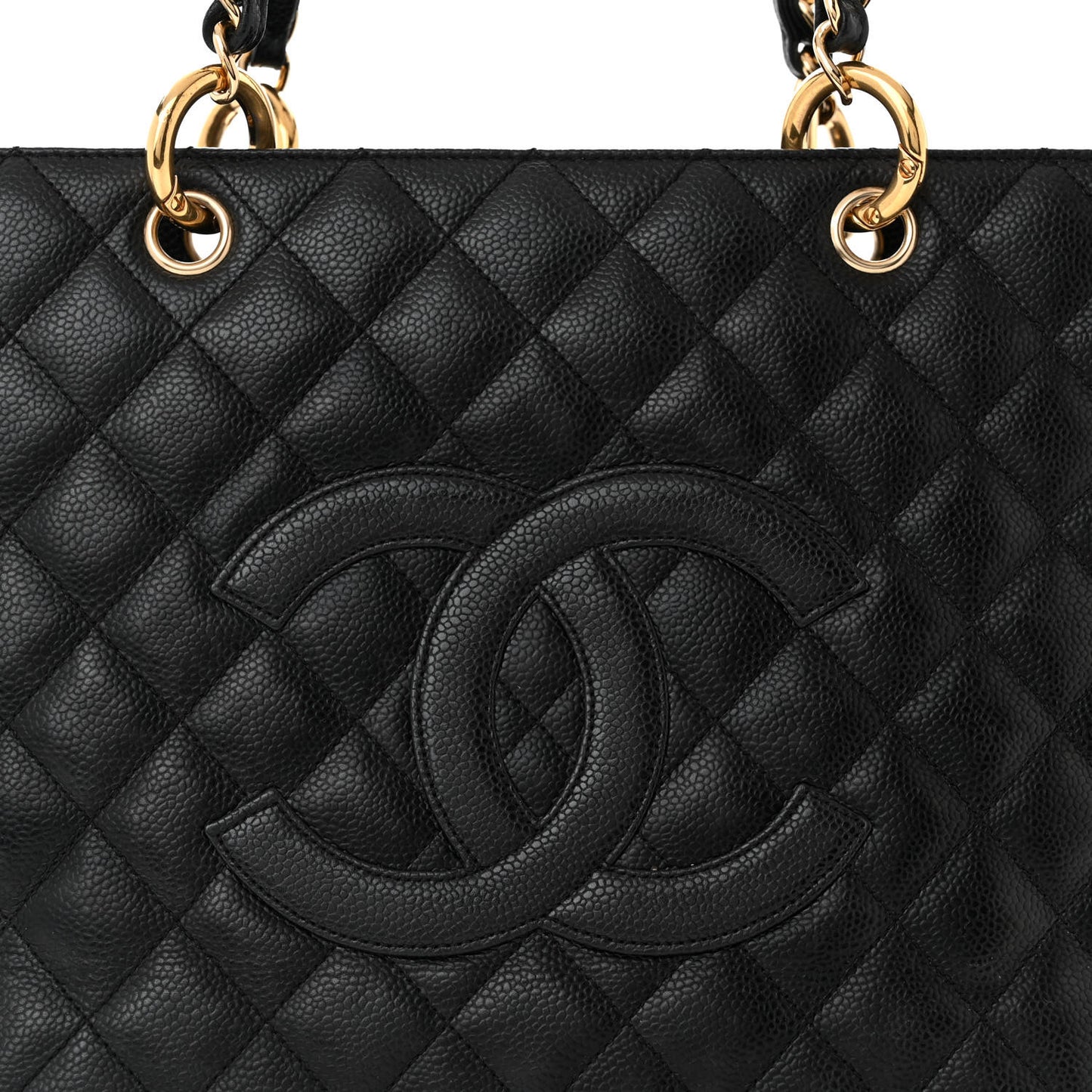 Caviar Quilted Grand Shopping Tote GST Black