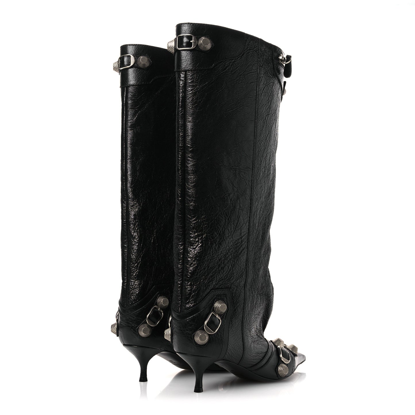 Agneau Arena Spiked Cagole 50mm Wide Boots 36 Black