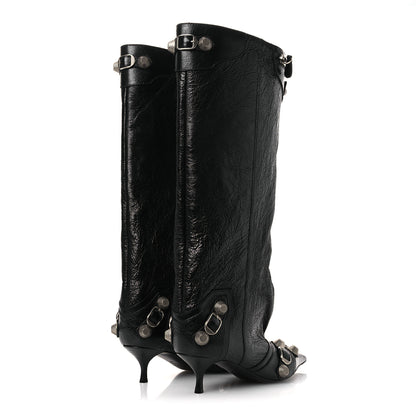 Balenciaga Agneau Arena Spiked Cagole 50mm Wide Boots 36 Black 5 of 11