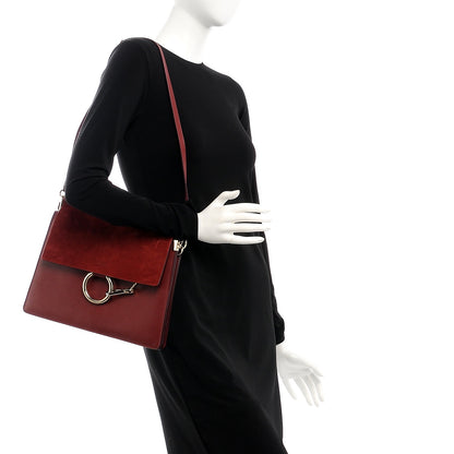 Chloe Calfskin Suede Medium Faye Shoulder Bag Plum Purple 2 of 6
