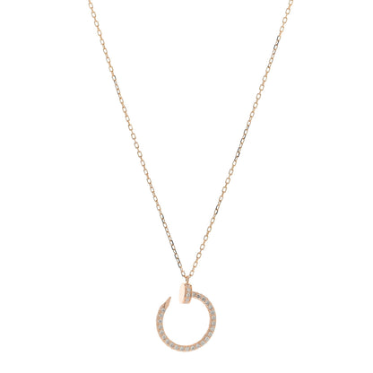 Cartier 18K Pink Gold Diamond Juste Un Clou Paved Pendant Necklace 1 of 4