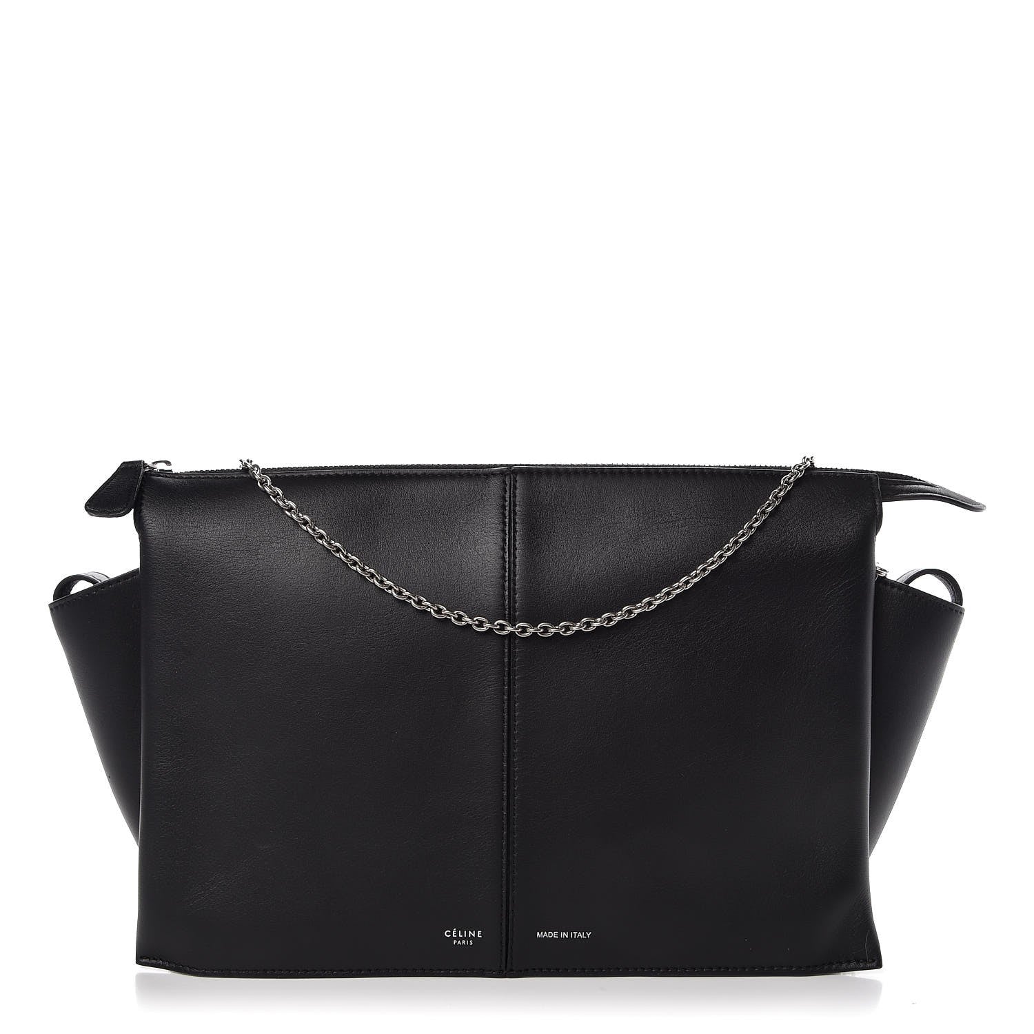 Celine Supple Natural Calfskin Tri-Fold Clutch Black 1 of 10