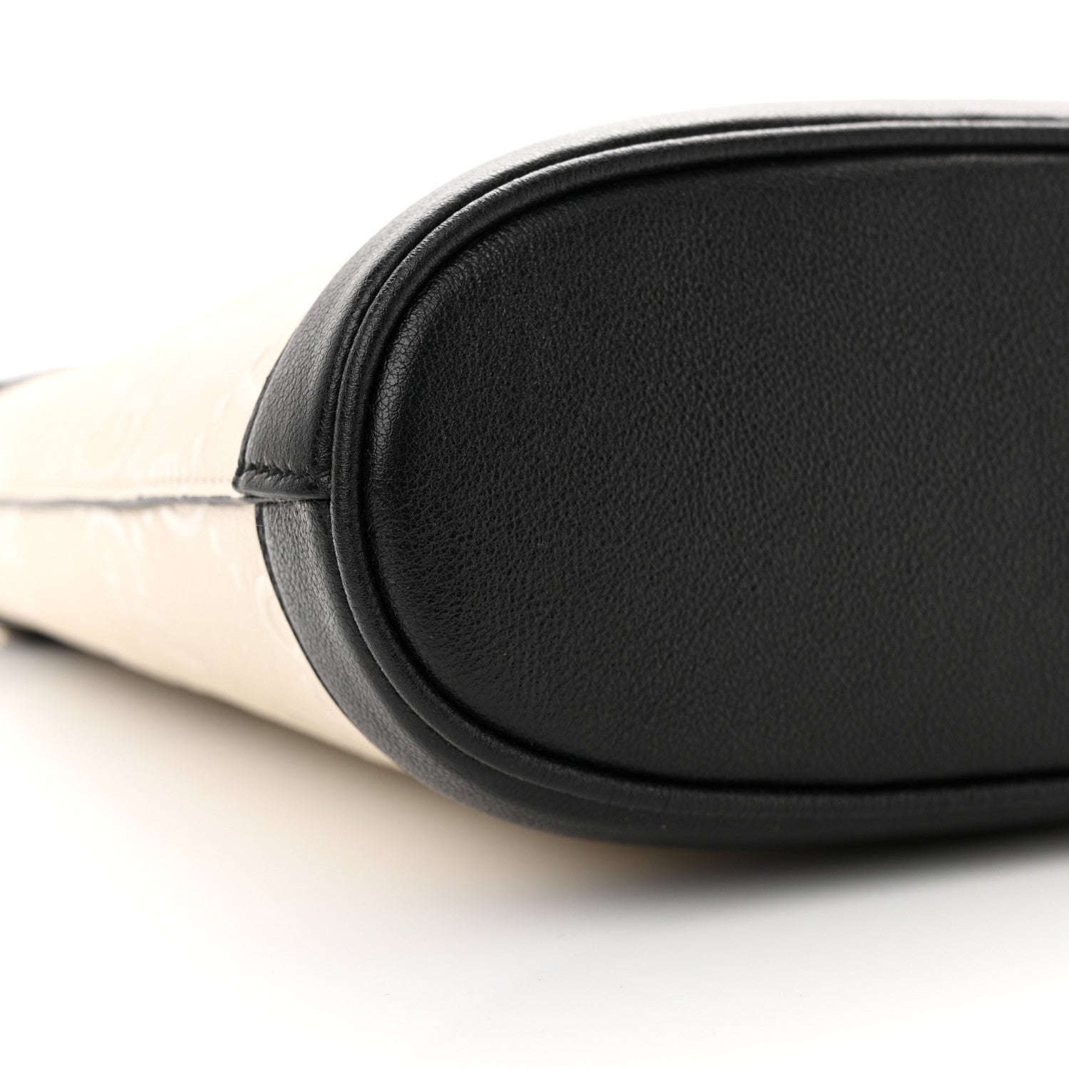 Gucci Wonka Grain Calfskin GG Monogram Debossed Small Padlock Shoulder Bag Mystic White Black 9 of 11