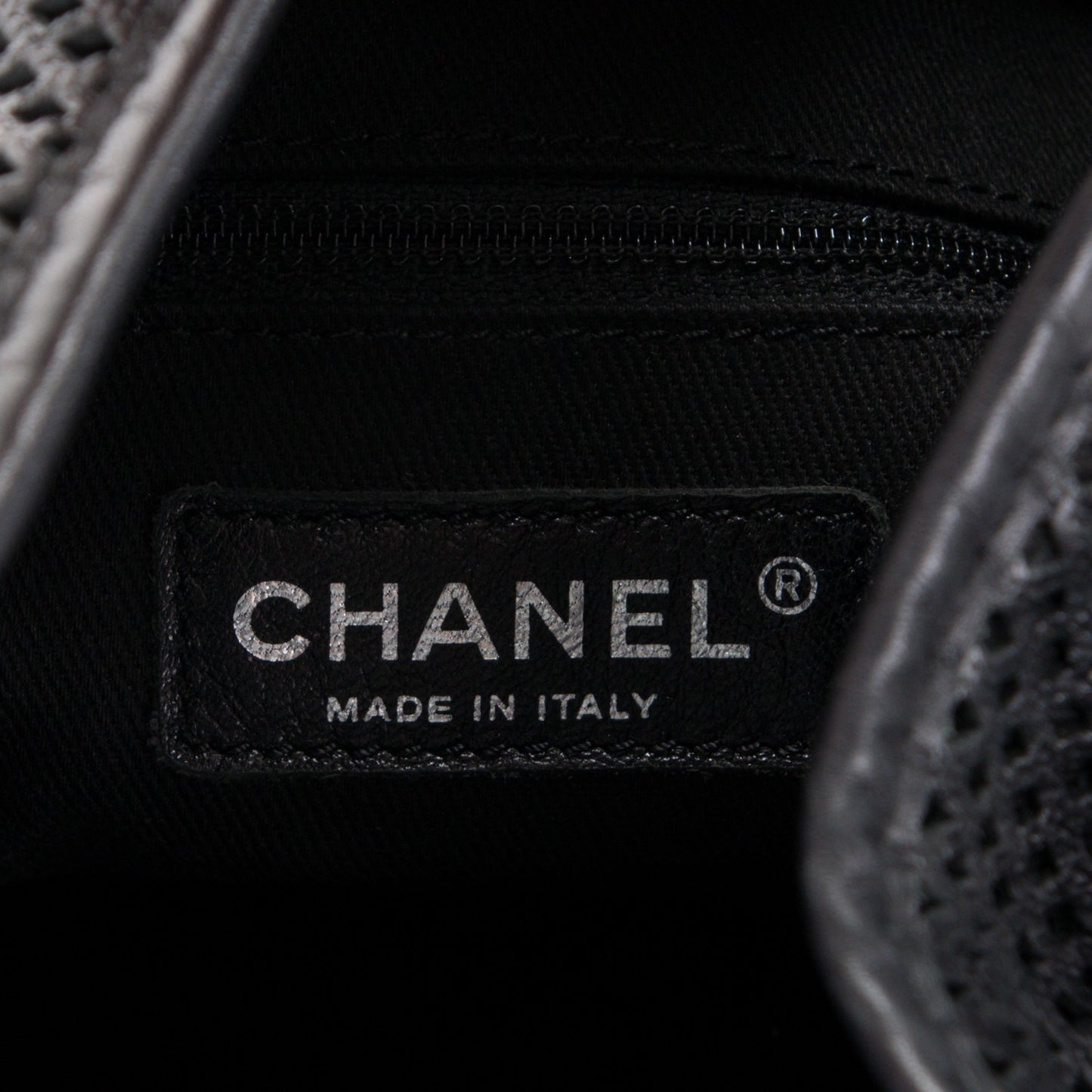 Calfskin Perforated Up In The Air Tote Black
