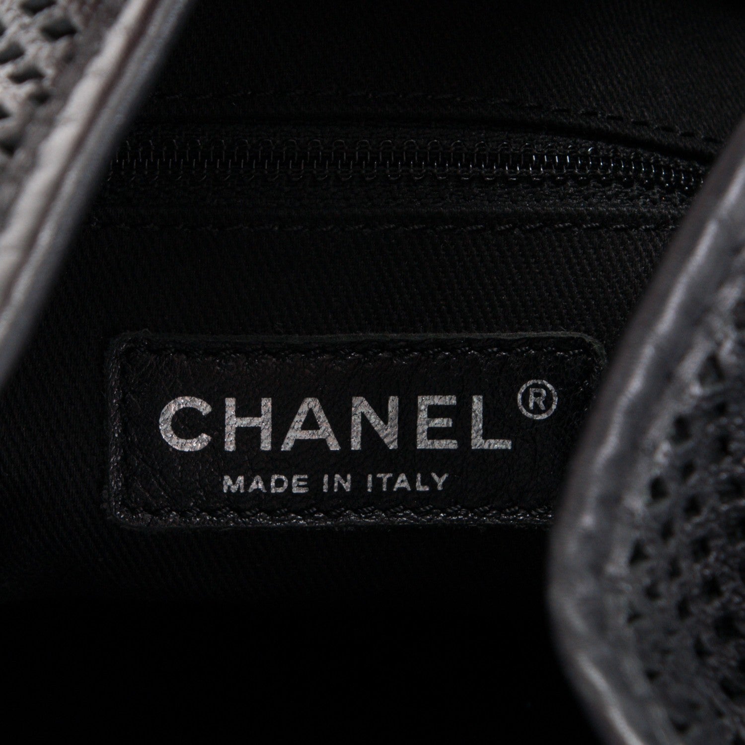 Chanel Calfskin Perforated Up In The Air Tote Black 6 of 7