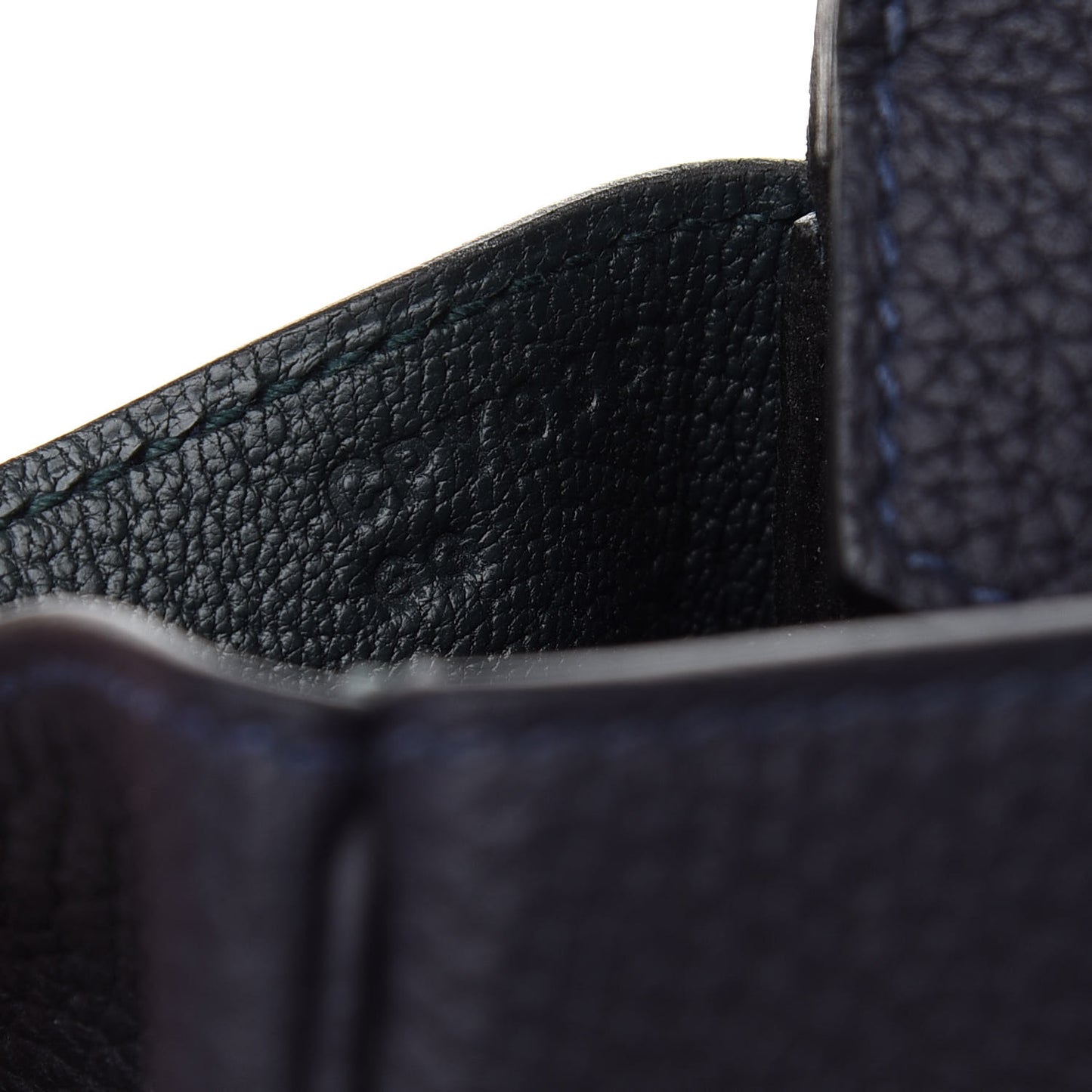 Togo Swift Officier Birkin 35 Bleu Nuit Vert Cypress