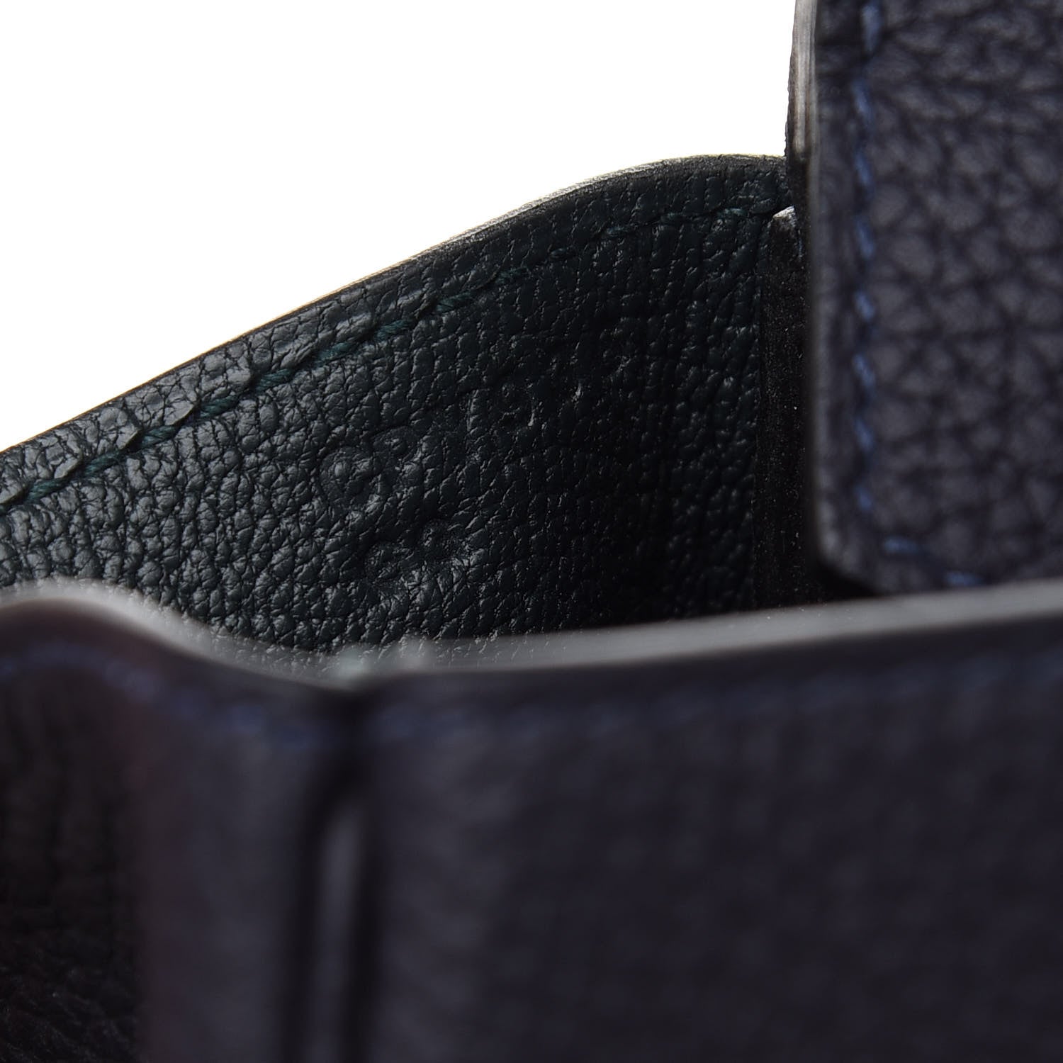 Hermes Togo Swift Officier Birkin 35 Bleu Nuit Vert Cypress 7 of 12