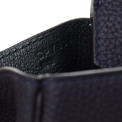 Hermes Togo Swift Officier Birkin 35 Bleu Nuit Vert Cypress 7 of 12