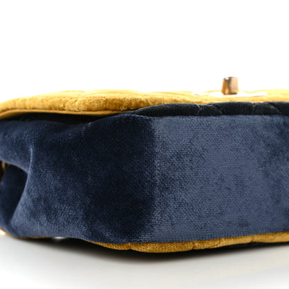 Chanel Velvet Quilted Small Flap Yellow Navy Charcoal 9 of 10