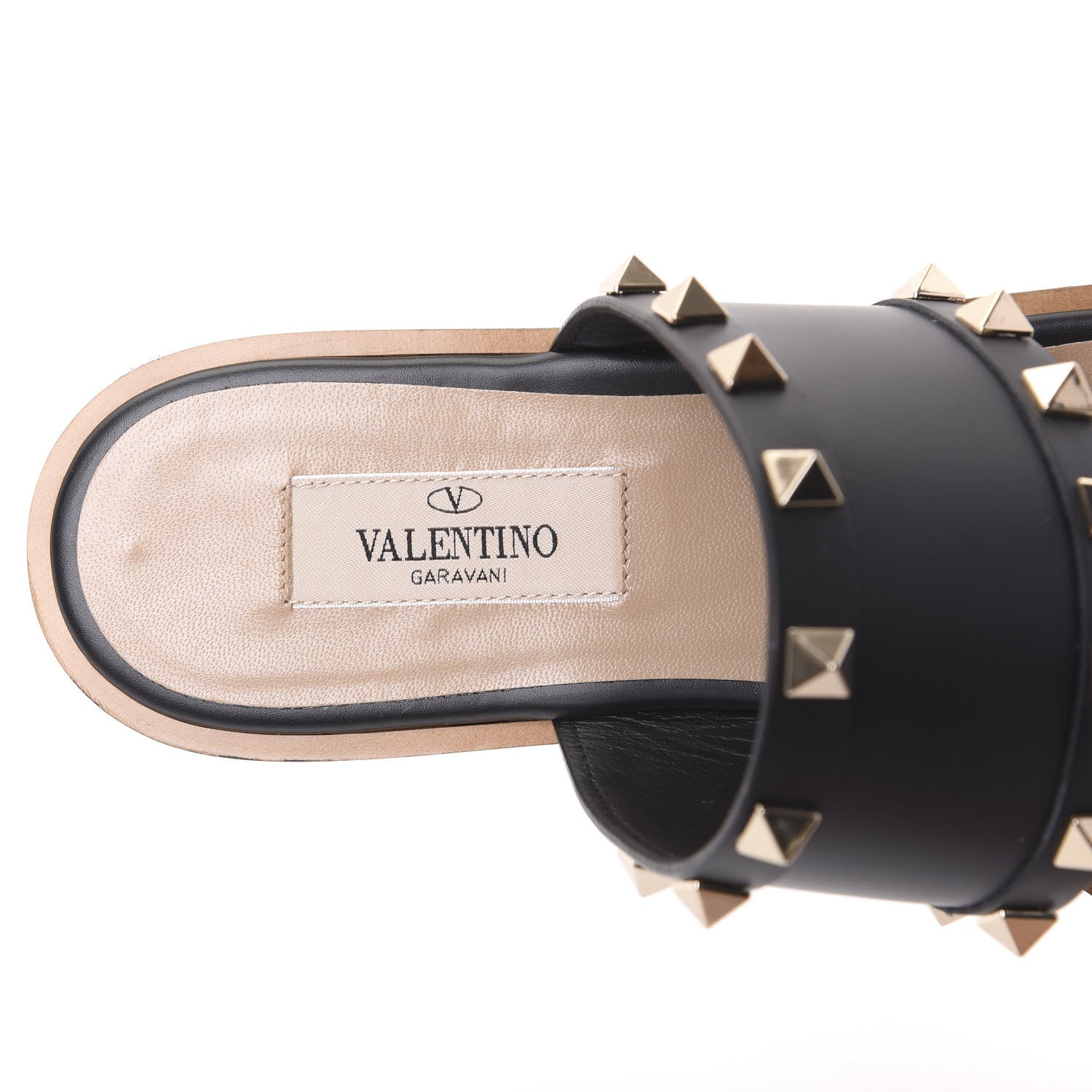 Valentino Garavani Nappa Rockstud Flat Sandals 38.5 Black 7 of 9