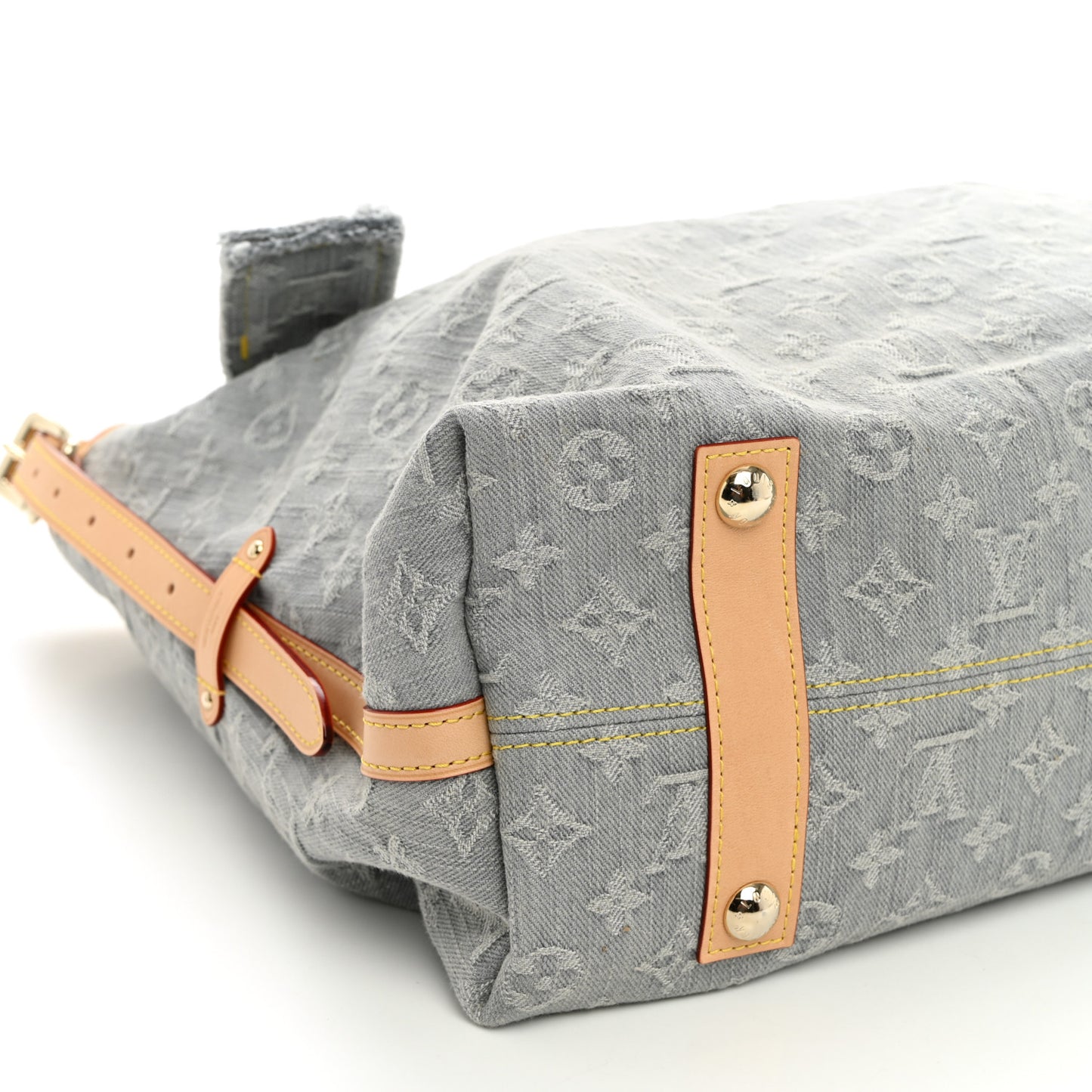 Monogram Denim CarryAll MM Washed Grey