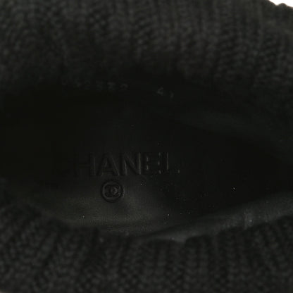 Chanel Calfskin Kid Suede Lace Up Short Boots 41 Black 10 of 16