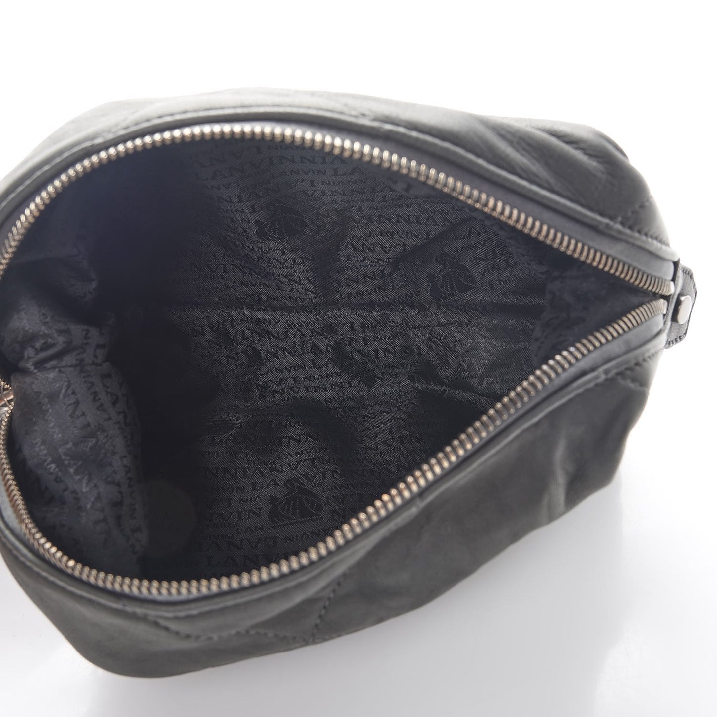 Lambskin Quilted Amalia Clutch Grey