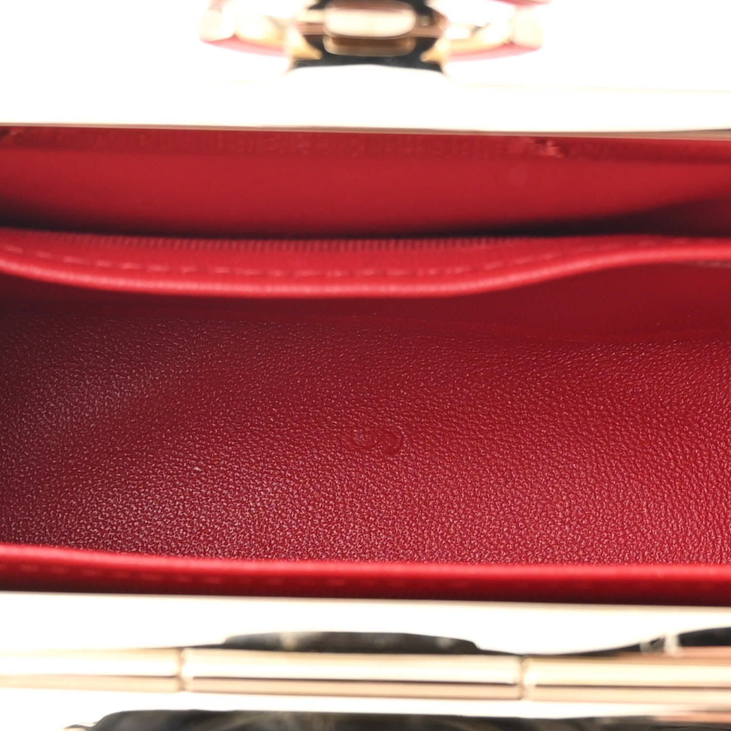 Chanel Lambskin Quilted Small Box With Chain Red 6 of 11