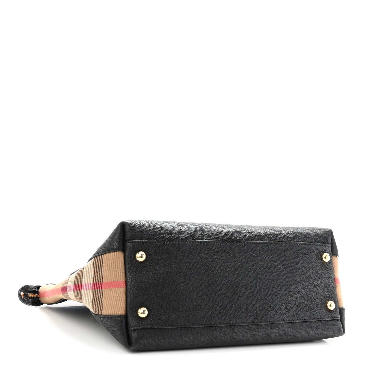 Burberry Derby Calfskin House Check Medium Welburn Tote Black 4 of 10