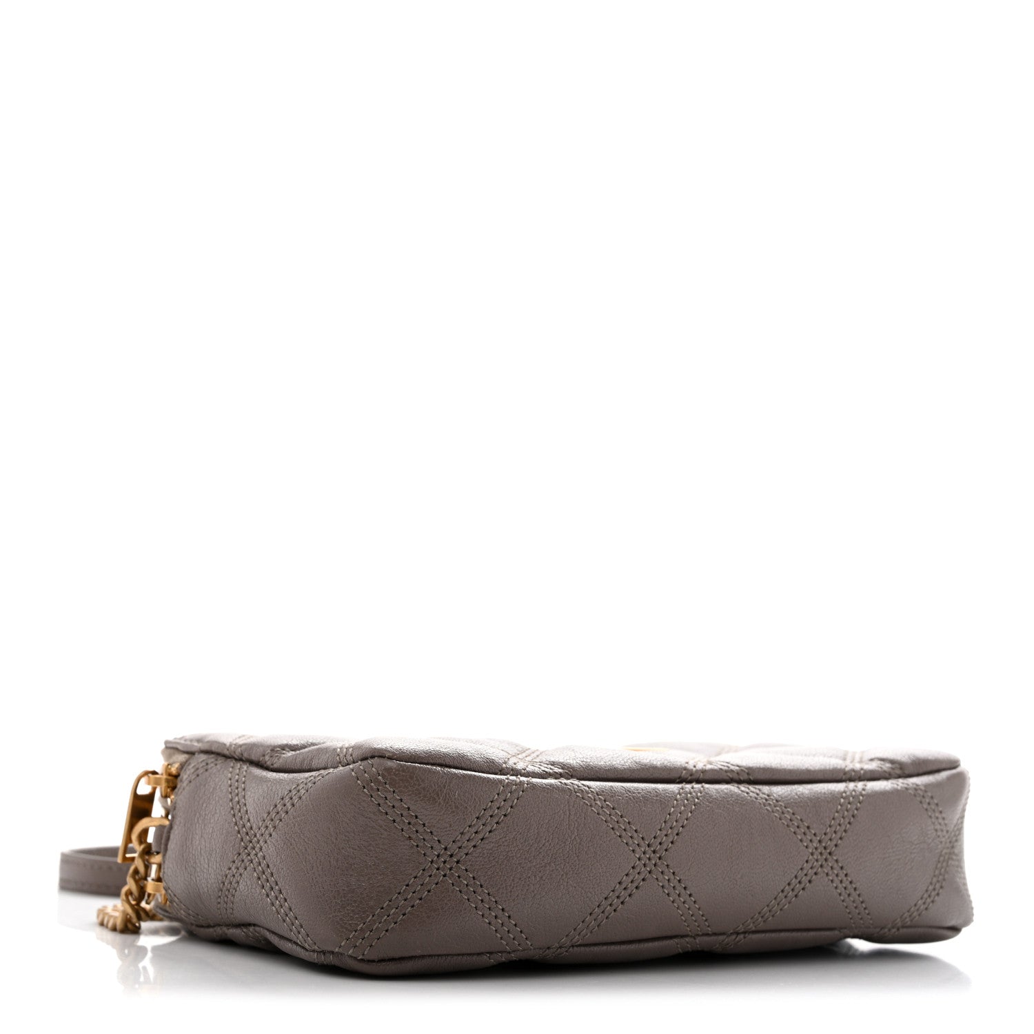 Saint Laurent Grained Lambskin Quilted Mini Becky Double Zip Bag Taupe 3 of 13
