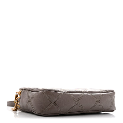 Saint Laurent Grained Lambskin Quilted Mini Becky Double Zip Bag Taupe 3 of 13