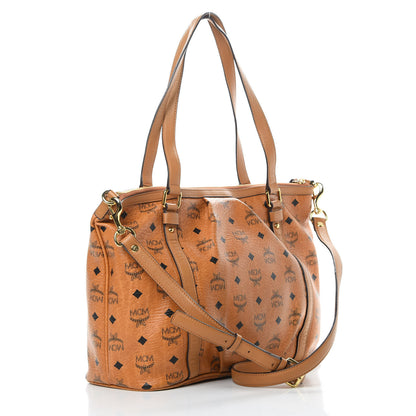 MCM Visetos Medium Essentials Shopper Tote Cognac 3 of 12