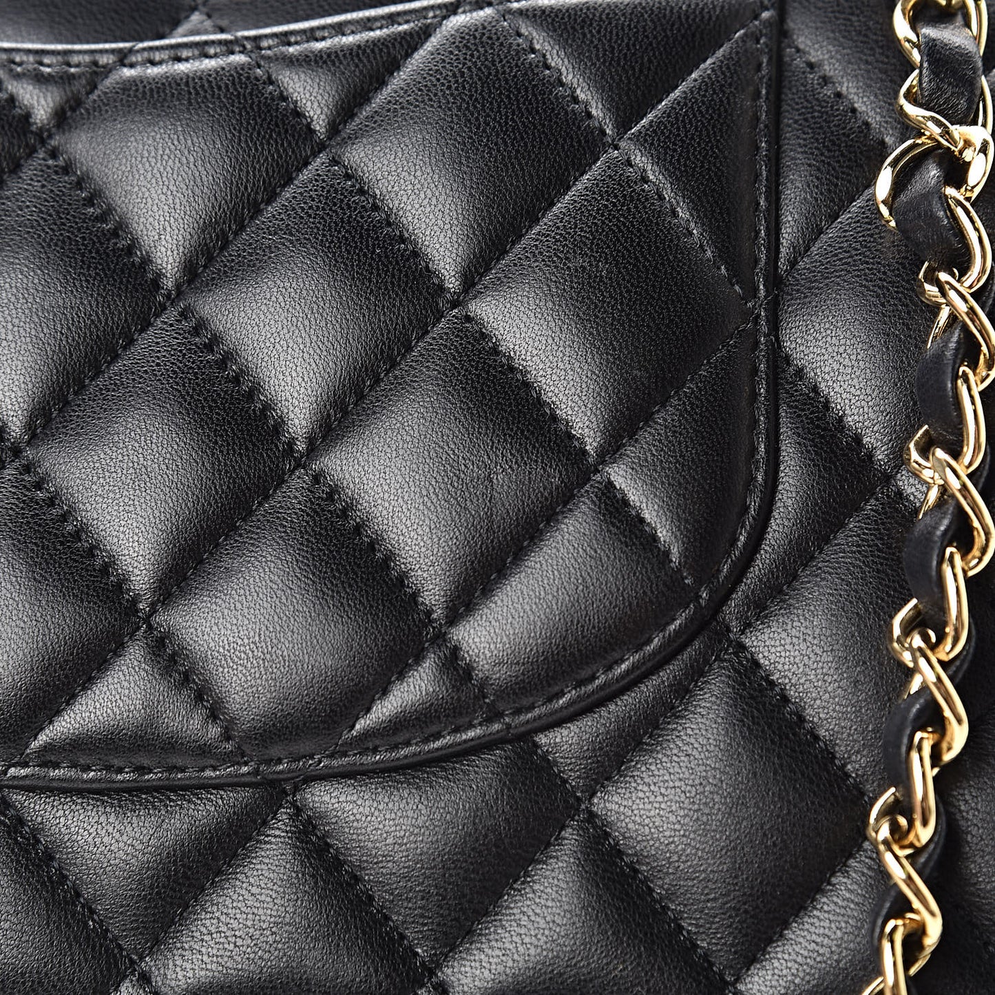 Lambskin Quilted Medium Double Flap Black