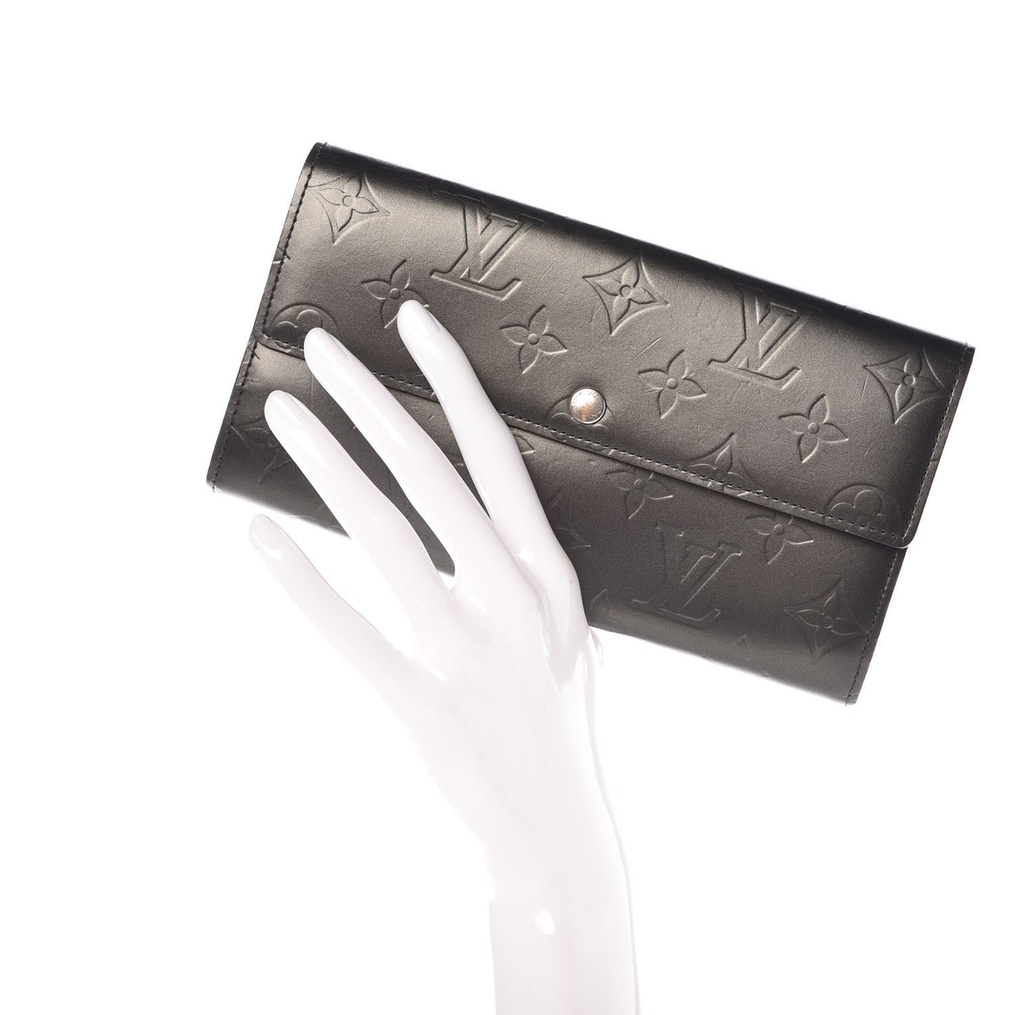 Mat Monogram Sarah Wallet Gris