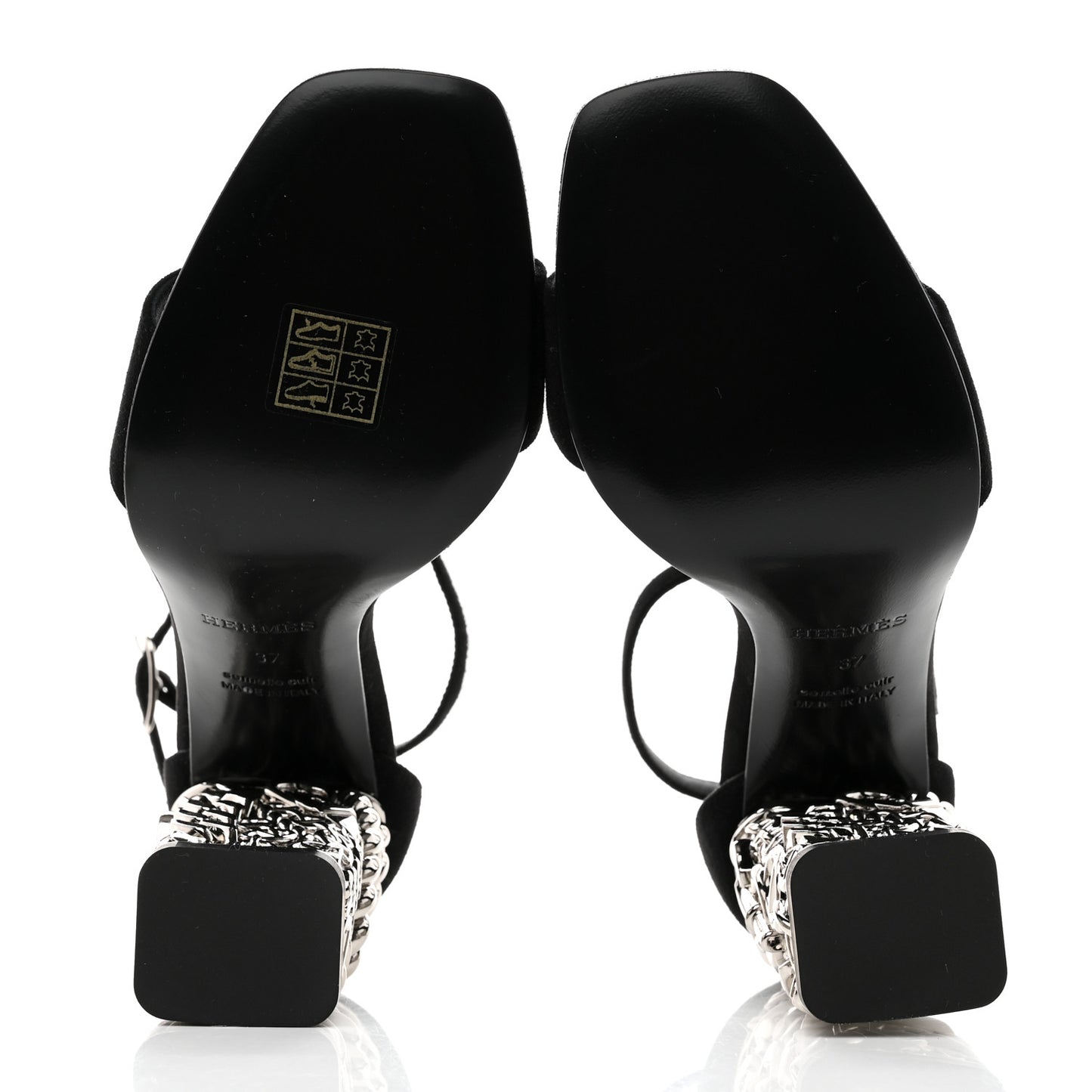 Suede Goatskin Glam 105 Sandals 37 Black