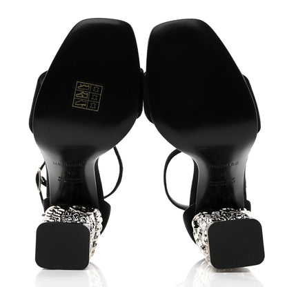 Hermes Suede Goatskin Glam 105 Sandals 37 Black 5 of 9