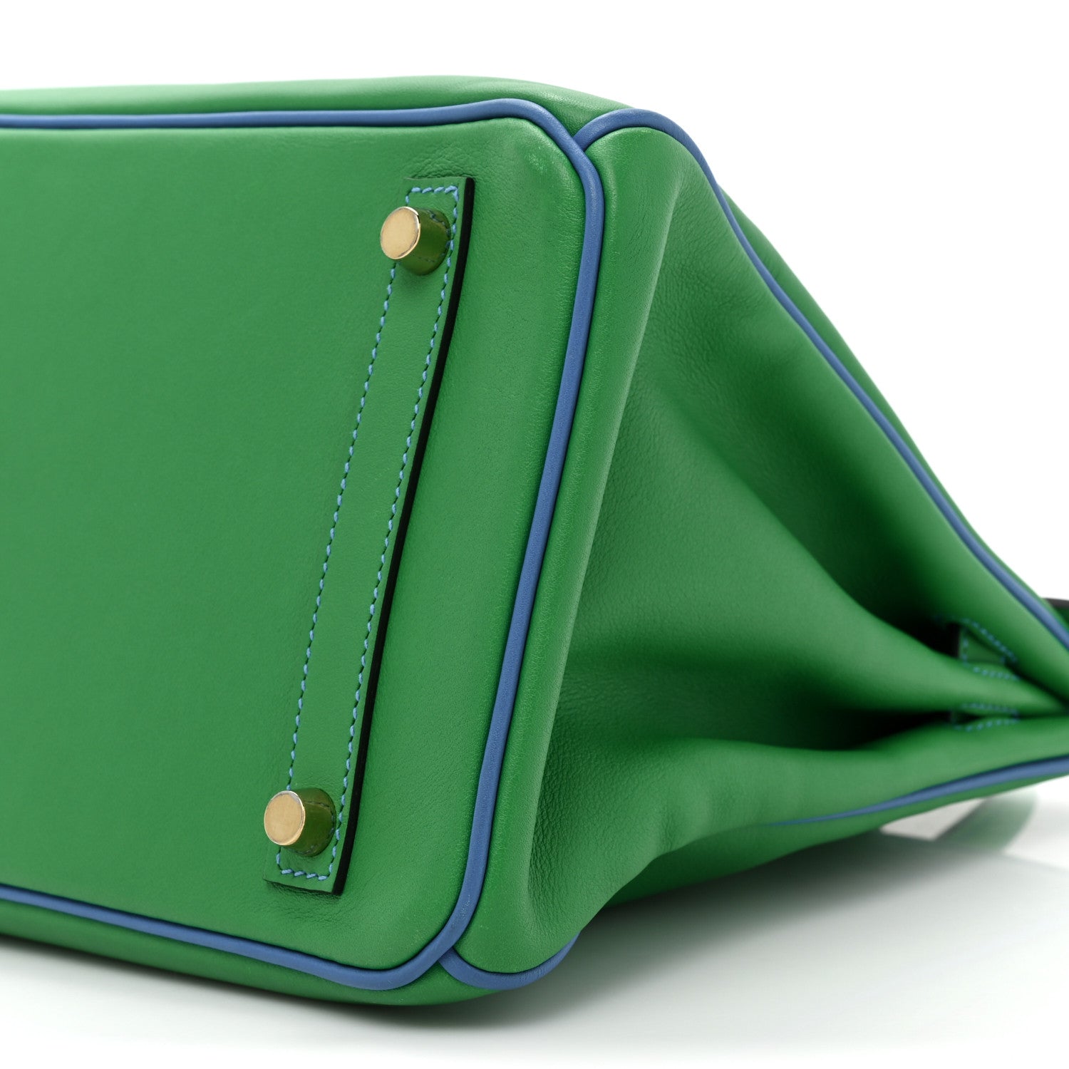 Hermes Swift Horseshoe Birkin 30 Vert Vertigo Bleu Hydra 7 of 12