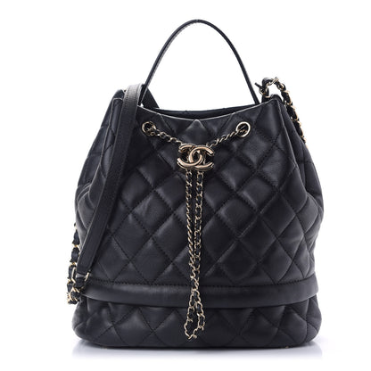 Chanel Caviar Quilted Large Rolled Up Bucket Drawstring Bag Black 1 of 9