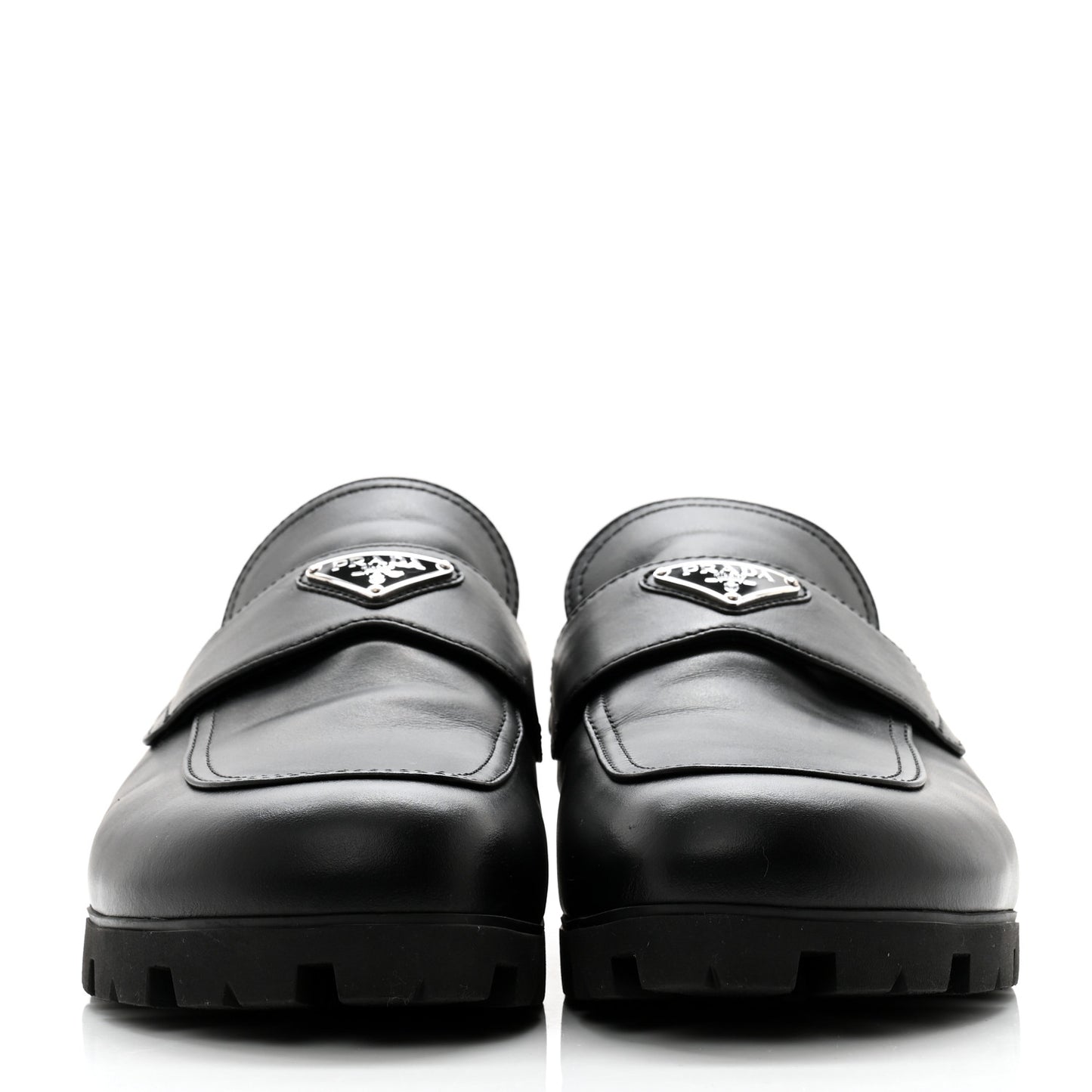 City Calfskin Triangle Logo 20mm Flat Mules 12 Black