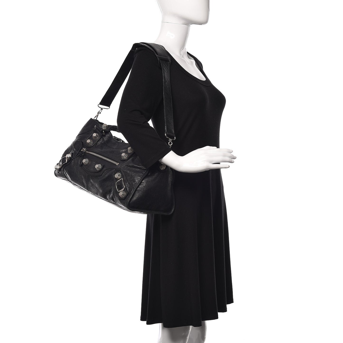 Agneau Giant 21 Silver Hardware Part Time Black