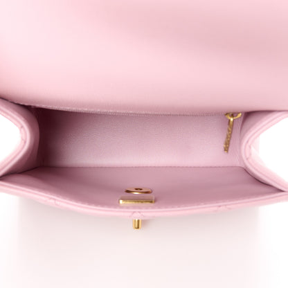 Chanel Shiny Caviar Quilted Mini Top Handle Flap Pink 5 of 12