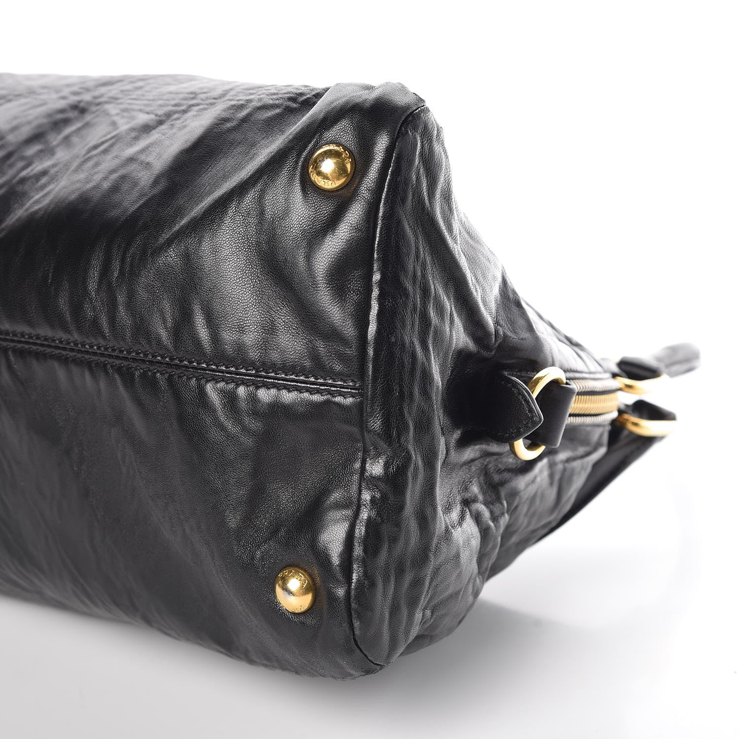 Prada Nappa Antique Shoulder Bag Black 9 of 9