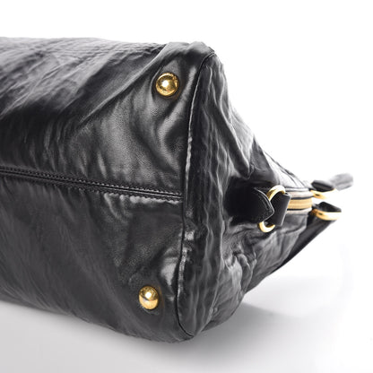 Prada Nappa Antique Shoulder Bag Black 9 of 9